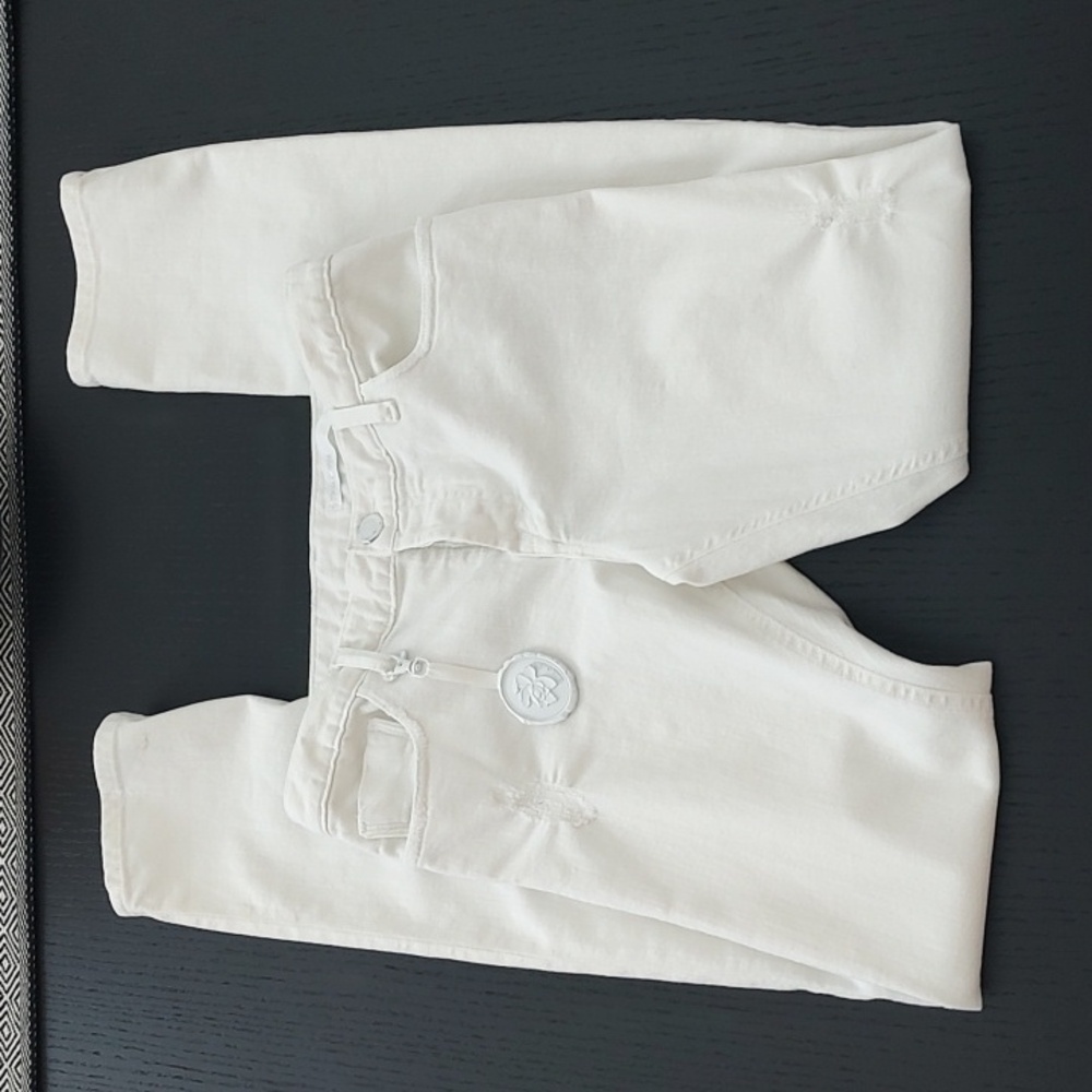 Black Orchid Button Fly White Skinny Jeans Mid Rise & Hang Tag FOB 27 Stretch